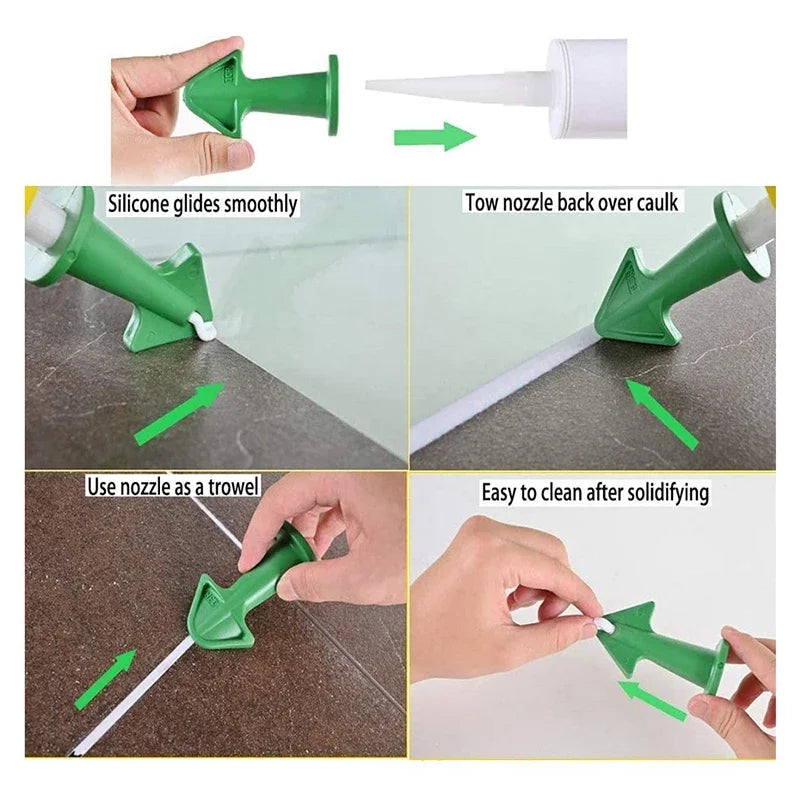 3pcs/set Joint filling nozzle applicator Silicone sealant tool Floor cleaning tile dirt scraper Glue filling tool Glue God Tool