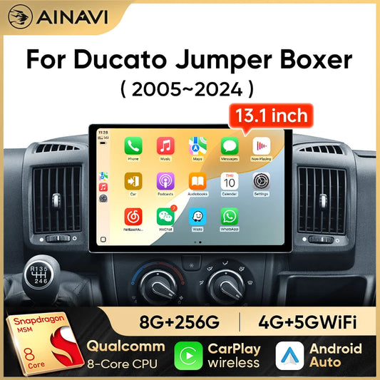 13.1" Car Stereo with Apple CarPlay & Android Auto, Compatible with Fiat Ducato, Citroen Jumper & Peugeot Boxer