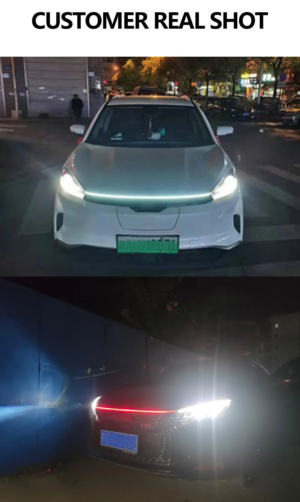 RXZ LED Daytime Running Light – Car Hood Decorative DRL Ambient Lamp 12V Scan Start Effect