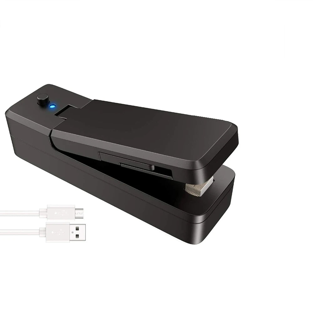 USB Mini Bag Sealer 2-in-1 Portable Heat Sealers Rechargeable Handheld Vacuum Heat Sealers &Cutter for Plastic Bag Storage Food