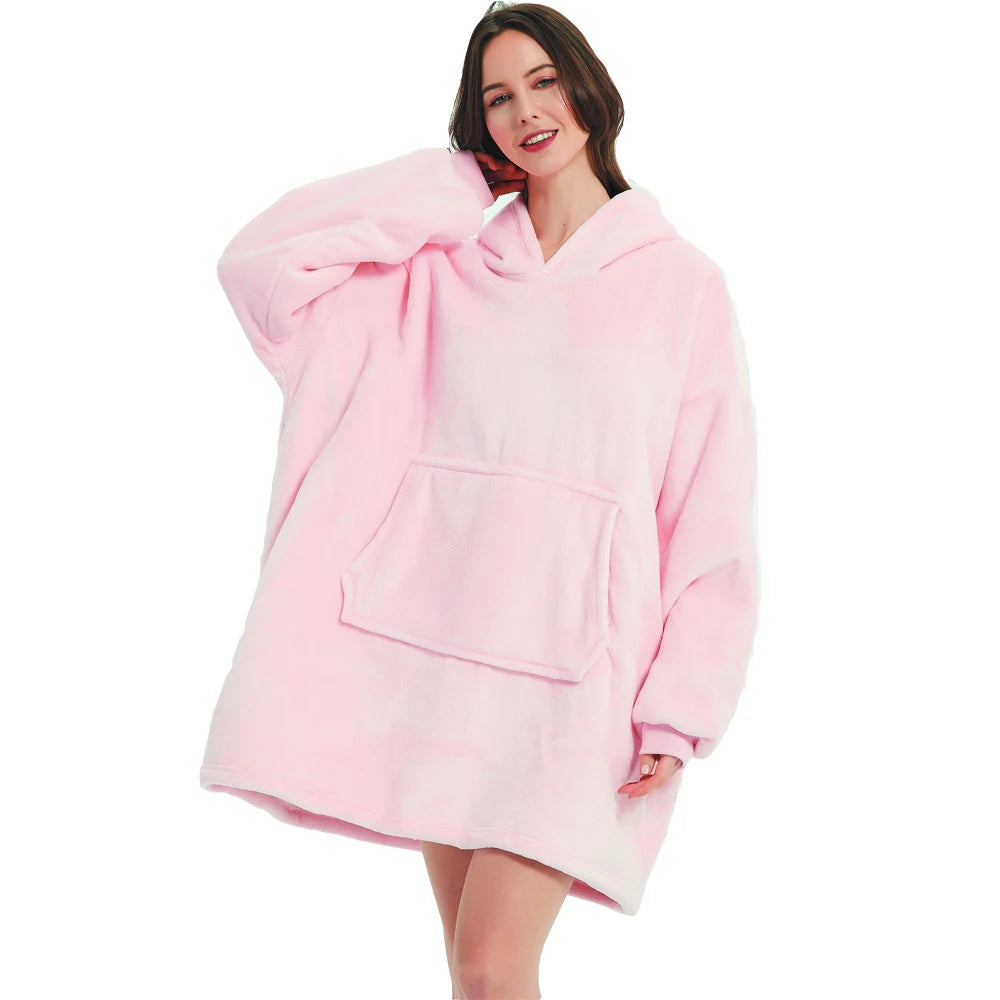 Oversized Sherpa Blanket Hoodie - Wearable Flannel Blanket - photo 8