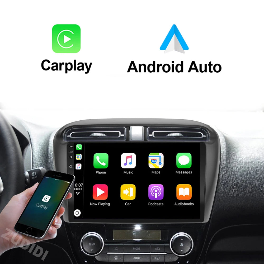 Car Stereo with Apple CarPlay & Android Auto, Compatible with Mitsubishi Mirage & Attrage (2012-2018)