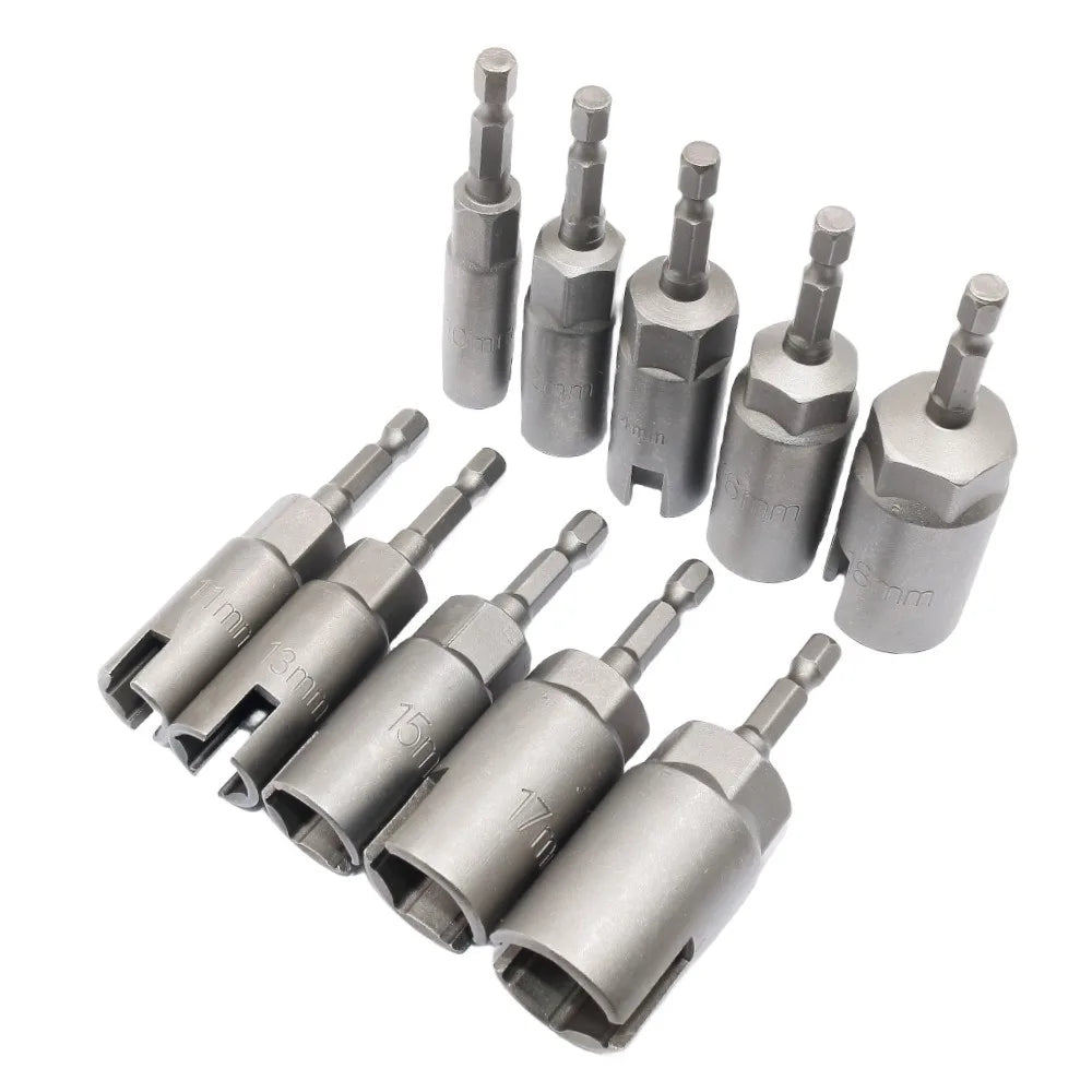 80/65mm 1/4” Hex Shank Wing Nut Driver Set Slot Wing Nuts Drill Bit Socket Wrenches Powerful Socket Inner Hexagonal Wrench