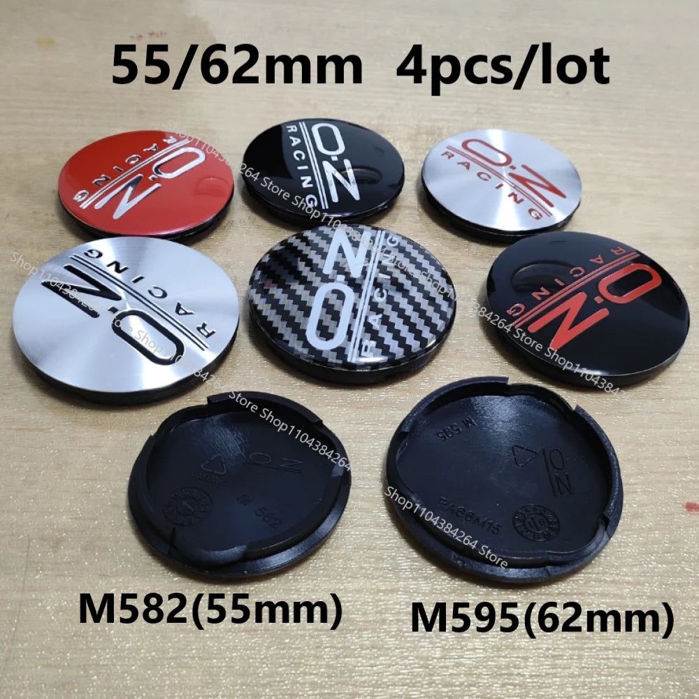 4pcs 62mm M595 or 55mm M582 Car Wheel Center Hub Caps for OZ O.Z Racing Sport with Logo Emblem Badge Hubcap Accessories