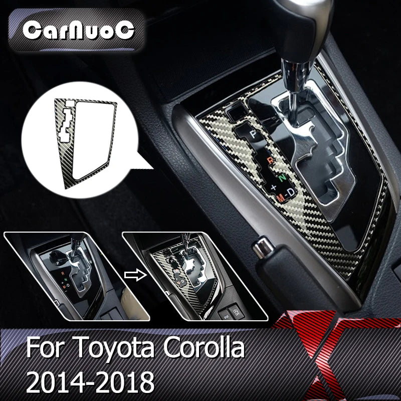 Black Carbon Fiber Car Interior Decoration Protection Sticker Auto Accessories For Toyota Corolla 2014 2015 2016 2017 2018