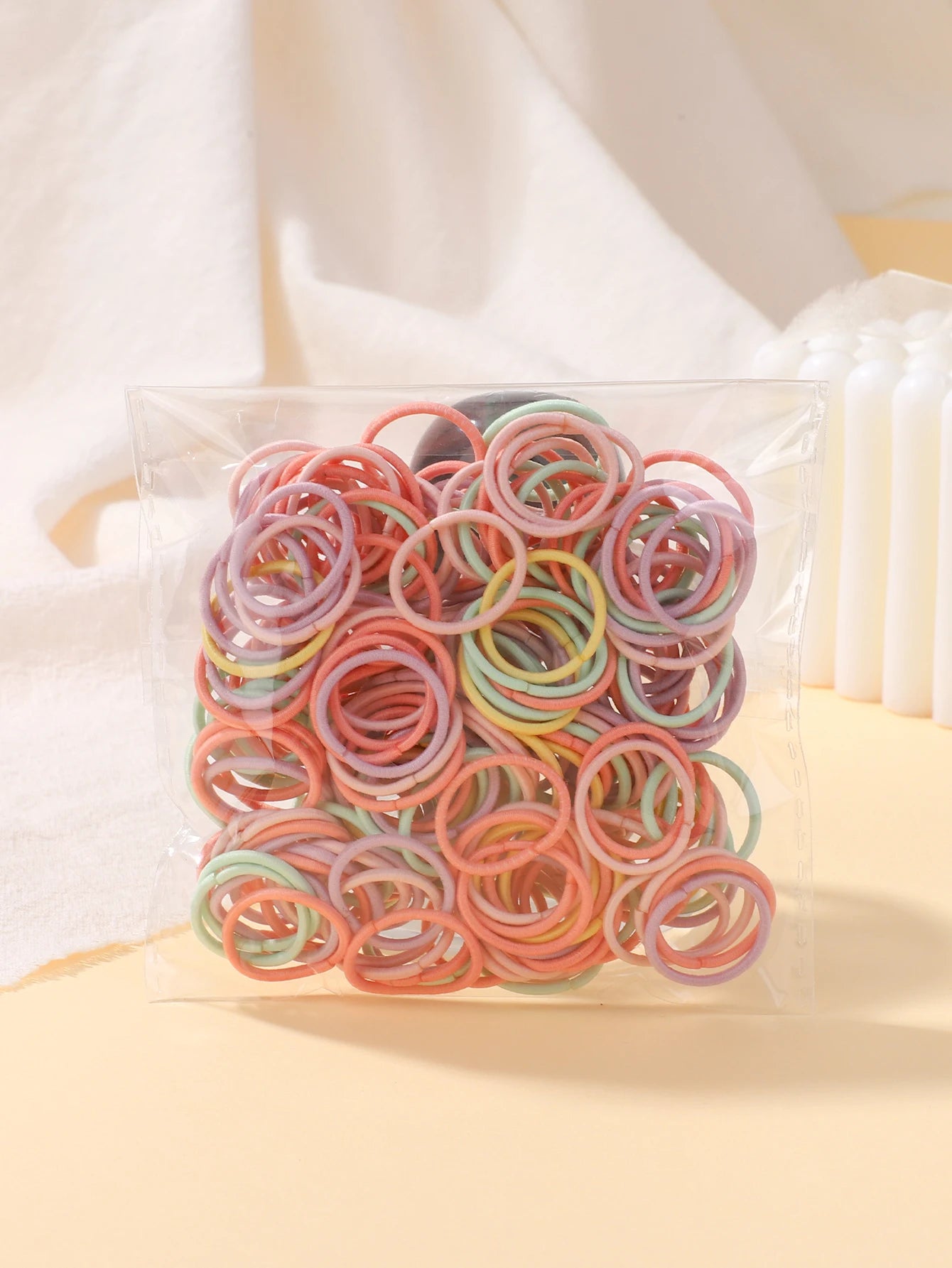 MMAlto 100 Pcs Colorful Mini Hair Ties – Soft Nylon Elastic Rubber Bands for Baby Girls & Kids