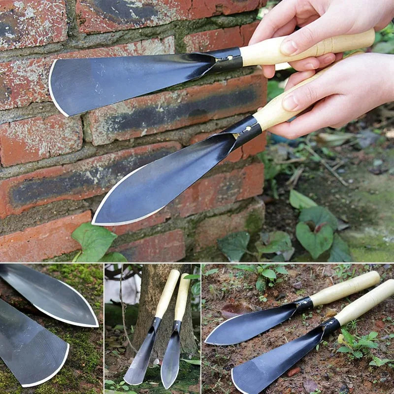 MMAlto Metal Garden Hand Shovel & Trowel Set – Flat & Sharp Head | Stainless Steel | Digging, Planting, Transplanting & Weeding Tool | 32cm