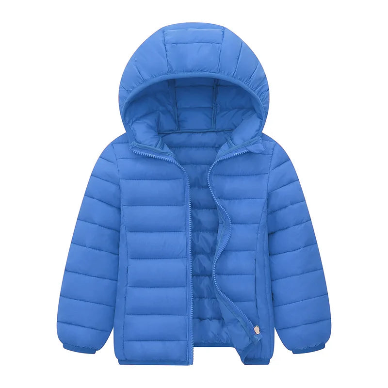 Kids Hooded Puffer Coat 3-14 Years - Solid Zip Winter Jacket - photo 6