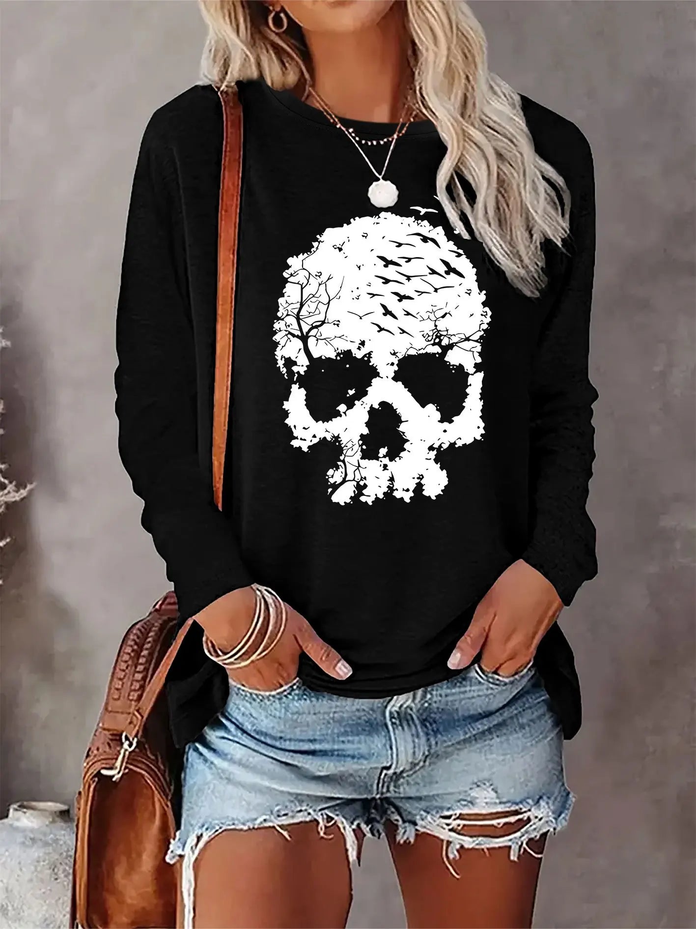 Women's 100% Cotton Slim Long Sleeve T-Shirt – White Basic Tee, Thin Casual Top