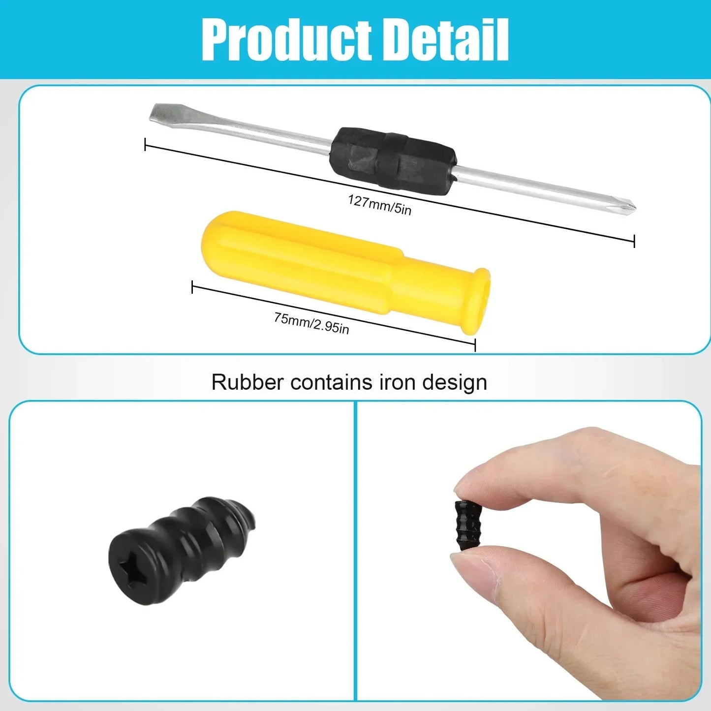 61x Car Tubeless Vacuum Tyre Puncture Repair Kit With Screwdriver & Convenient Storage Box Screw Nails Tire Patch Plug Fix Tools