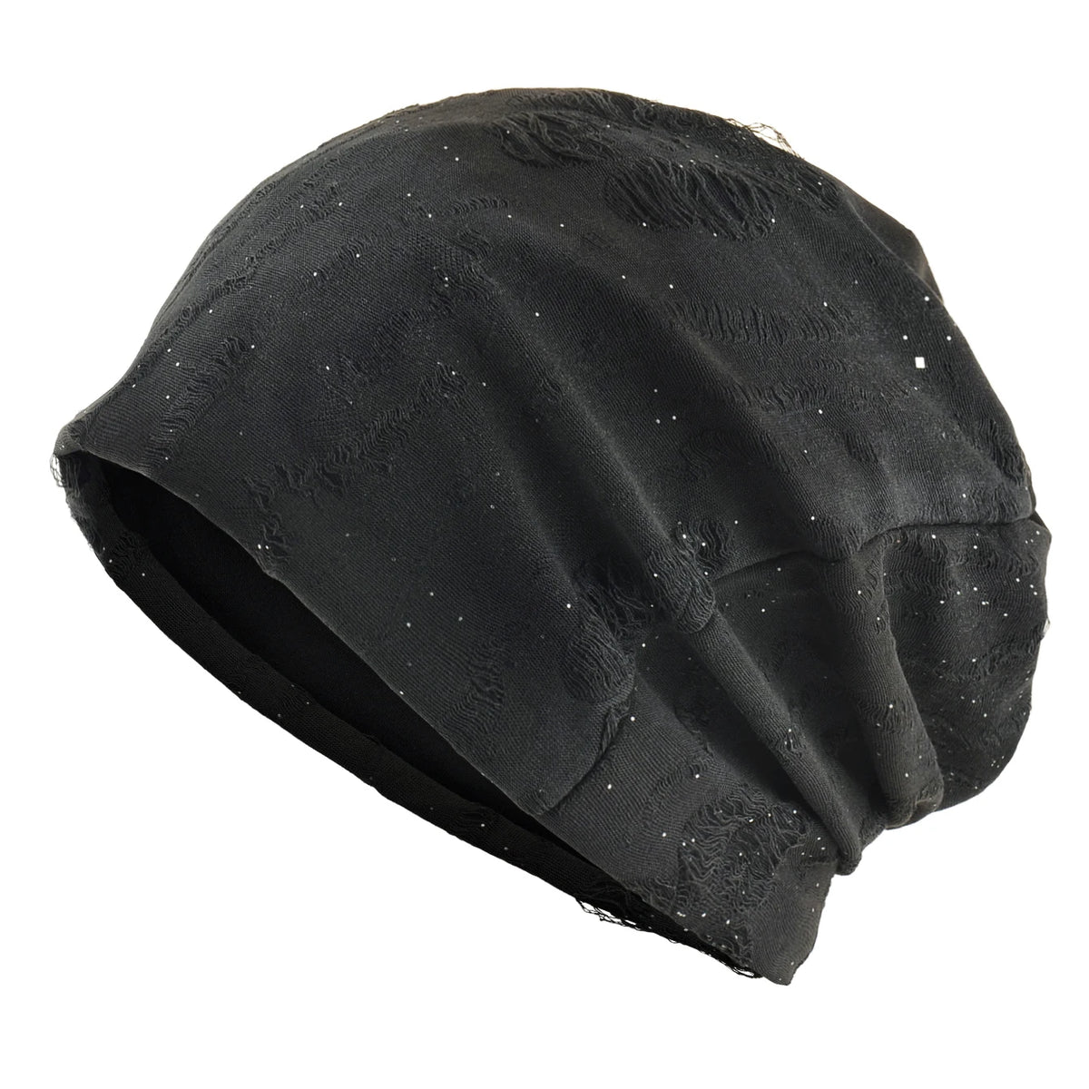 Women's Slouchy Knit Beanie with Sequins - Open Knit Street Hat - photo 7