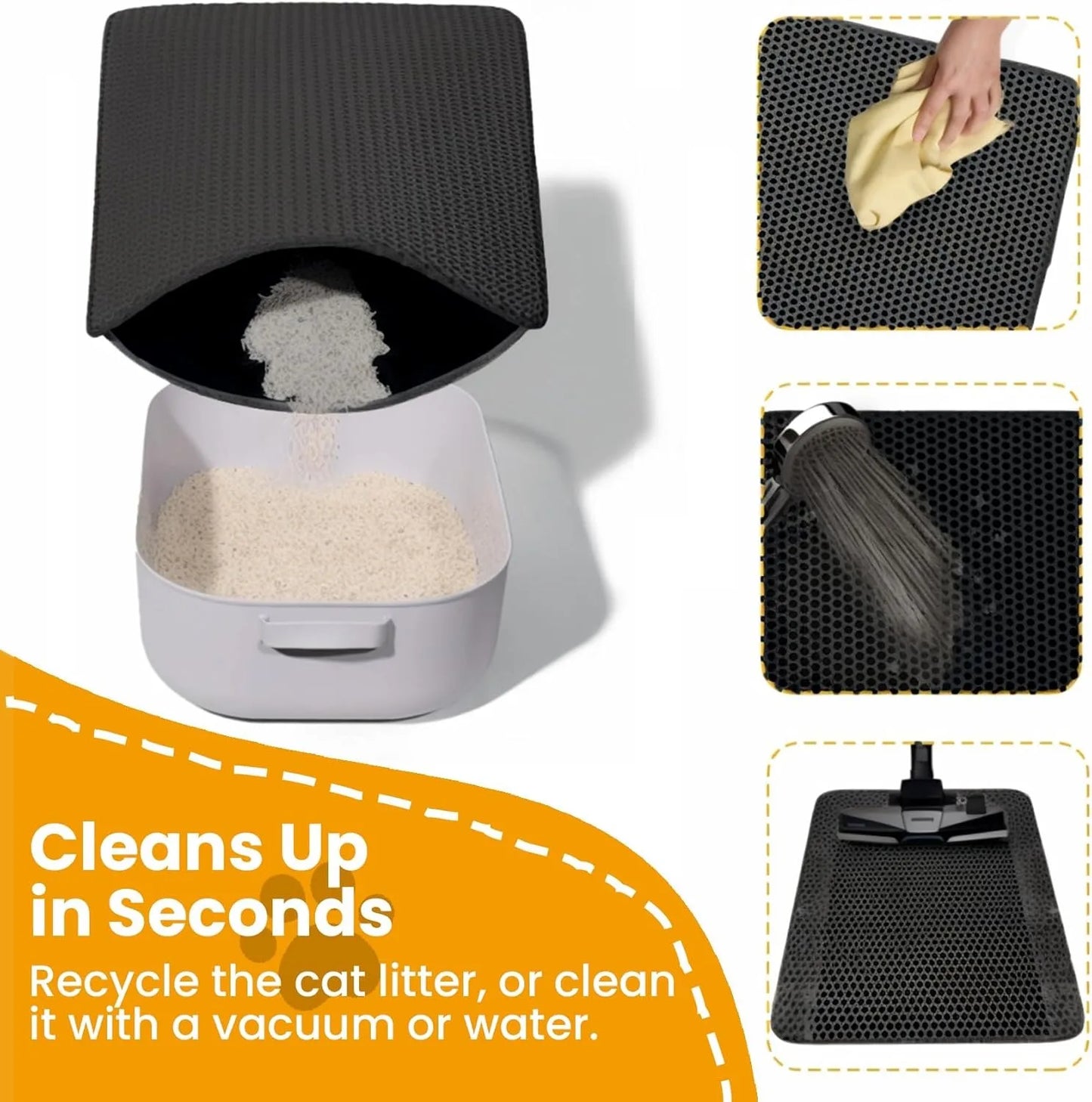 Double Layer Non-Slip Cat Litter Trapping Mat – Waterproof Wear-Resistant Litter Box Filter Pad | Anti-Slip