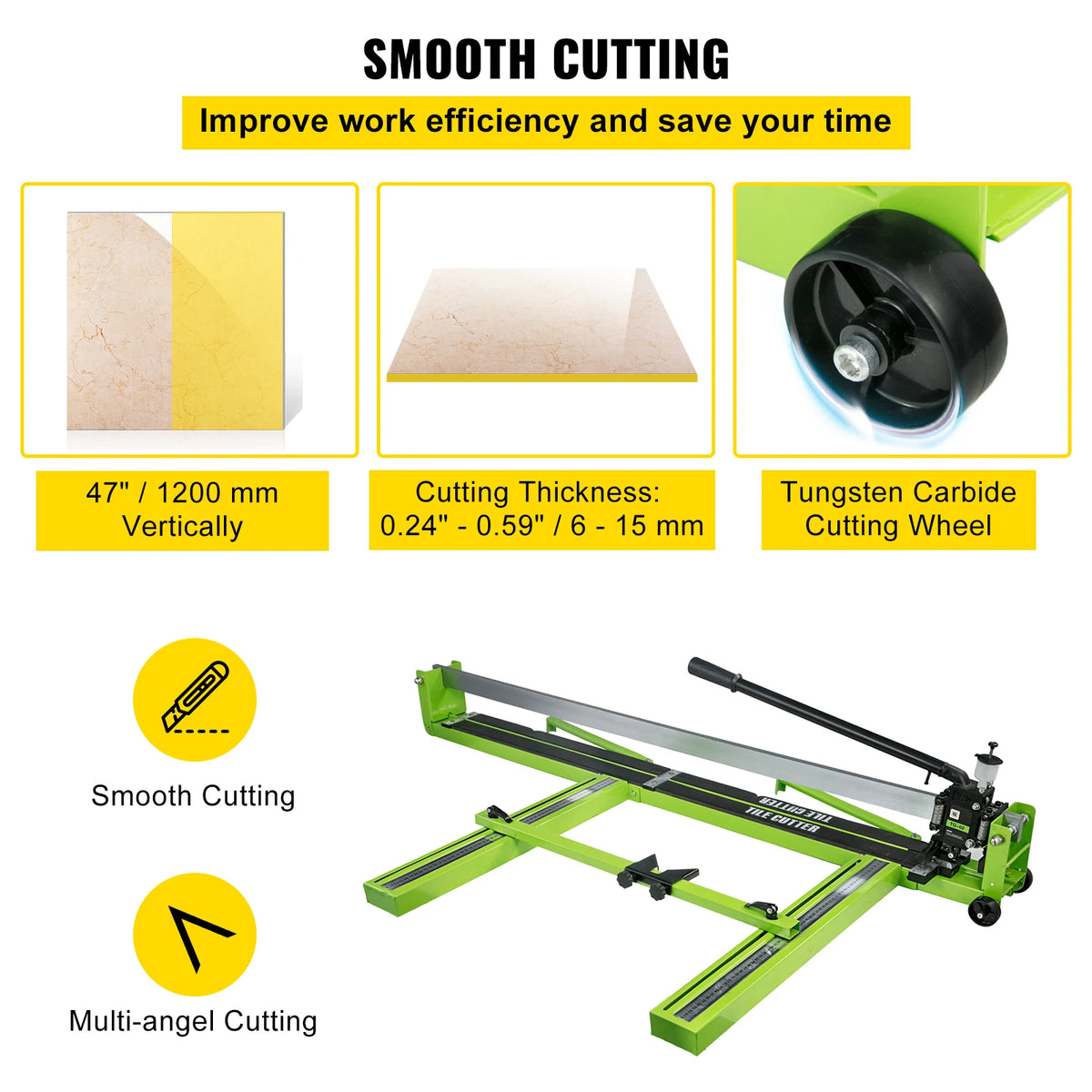 Manual Tile Cutter with Laser Guide, 31.5 to 47 Inch