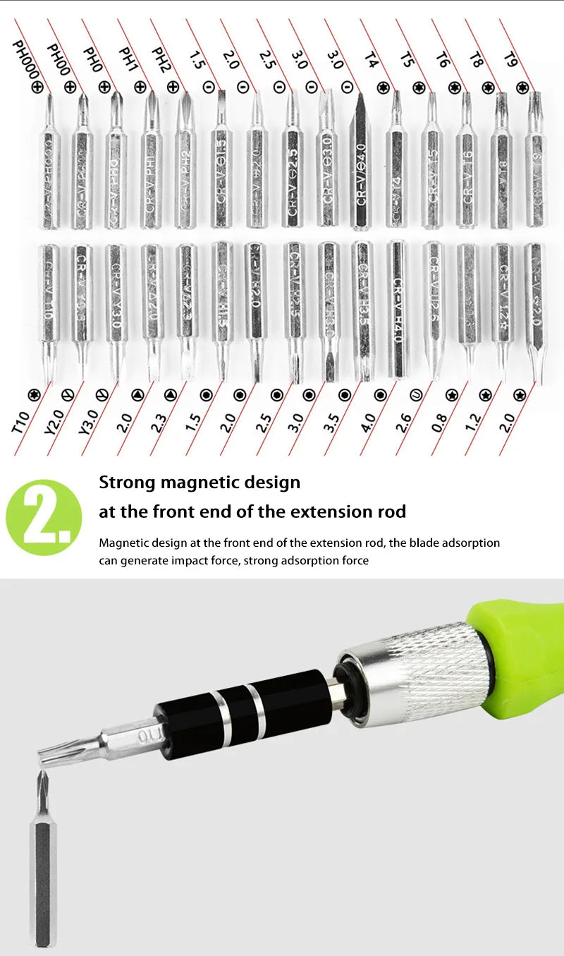 32 in 1 Screwdriver Set Cool Gadgets Stocking Stuffers Christmas Gifts For Dad Grandpa Husband Multi Functional Screwdriver