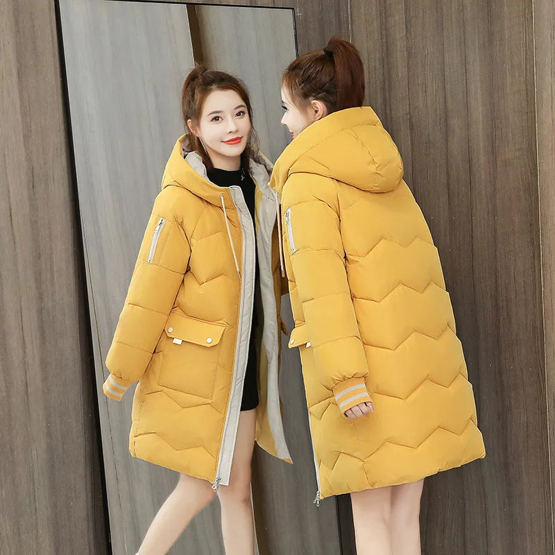 Women's Mid-Length Hooded Parka - Padded Loose Winter Coat - photo 2