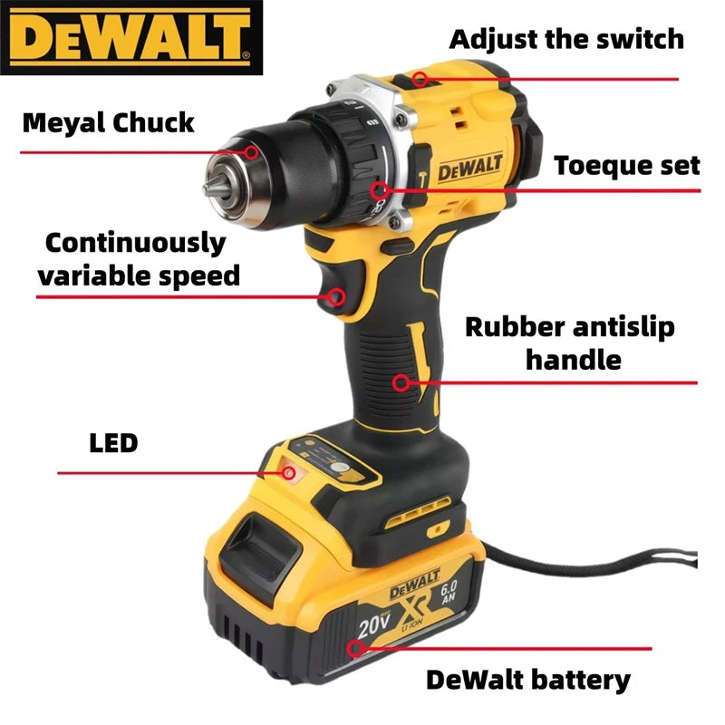 DEWALT DCD805 XR 20V MAX Brushless Hammer Drill Driver Impact Screwdriver Compact High Torque Cordless Tool