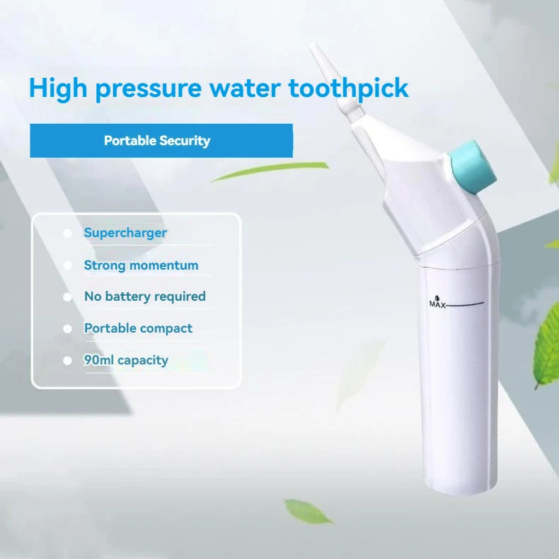 High Pressure Oral Irrigator Portable Teeth Clean Water Dental Floss Manual High Pressure Water Toothpick