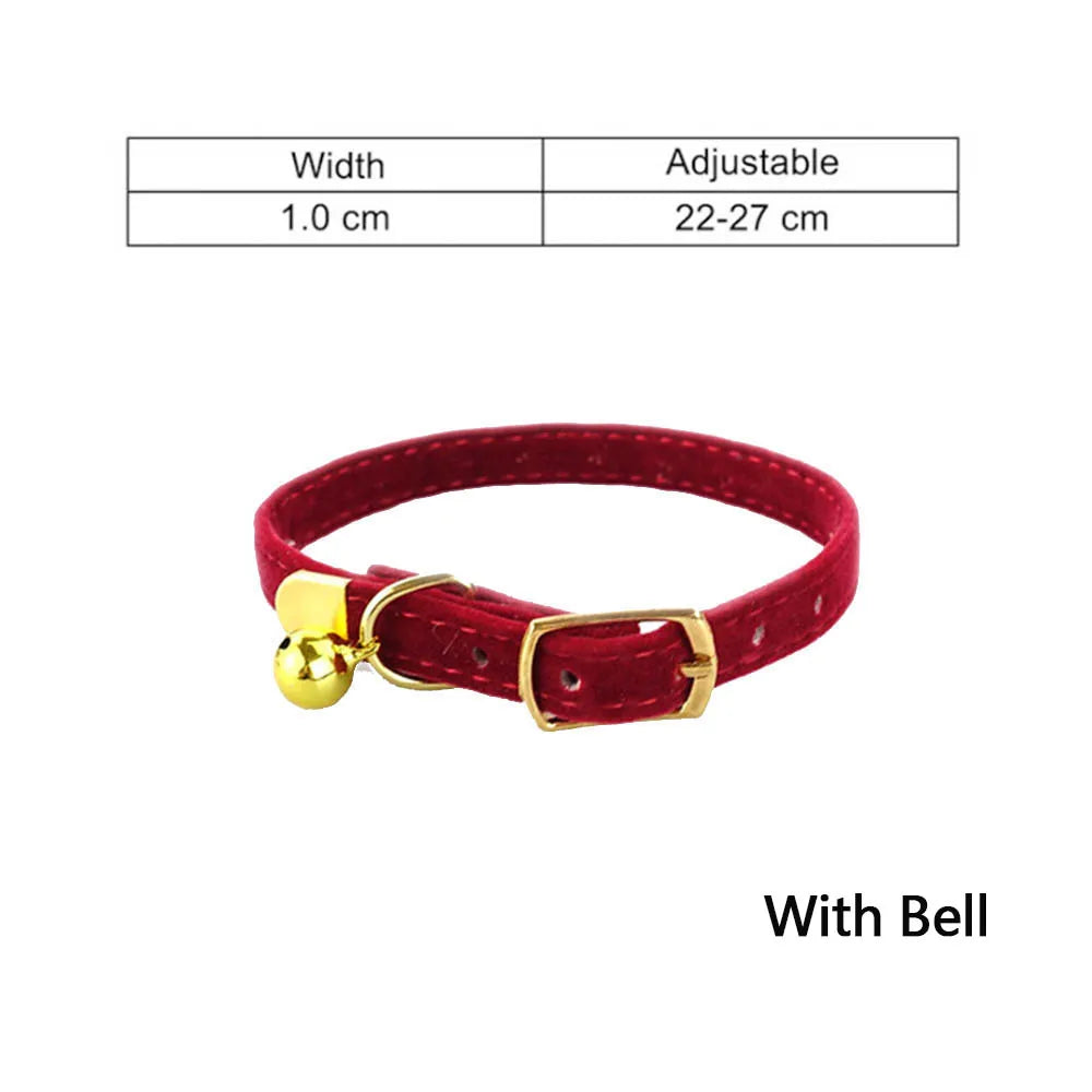 Solid Colour Cat Collar with Bell - Adjustable Safety Collar – photo 10