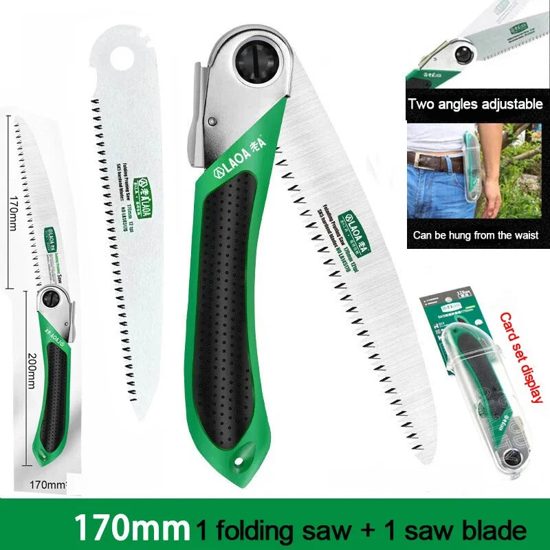 LAOA SK5 Folding Garden Saw – Portable Hand Pruning Saw for Branches, Camping & Logging