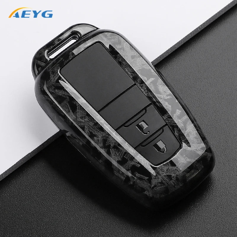 ABS Carbon Fiber Car Key Case Cover Shell Fob For Toyota Prius Camry Corolla C-HR CHR RAV4 Prado 2018 2022 Key Chain Accessories