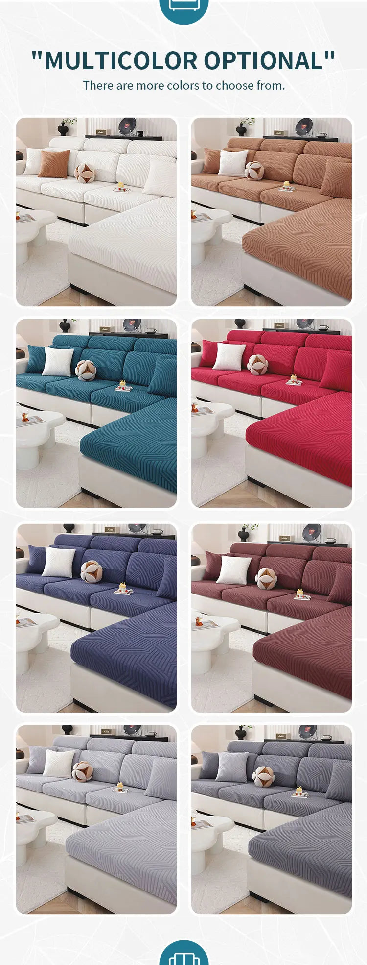 Jacquard Sofa Seat Covers Thickened Stretchable Sofa Covers Elastic Sofa Seat Cushion Covers Spandex Furniture Protective Covers