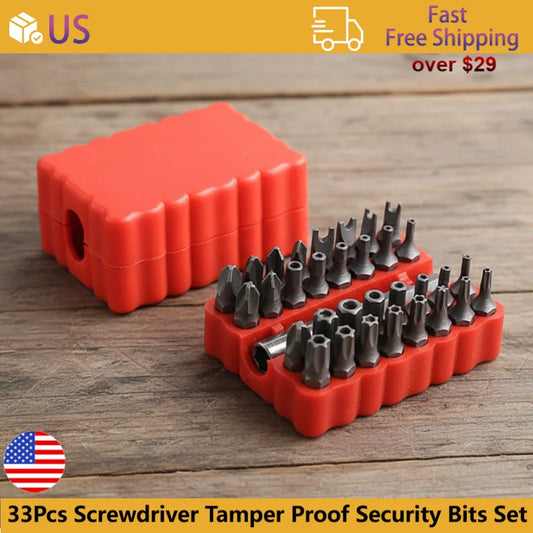33PCS Torx Hex Star Security Screwdriver Bit Set – Magnetic Extension Holder | Tamper Proof Woodworking Tools
