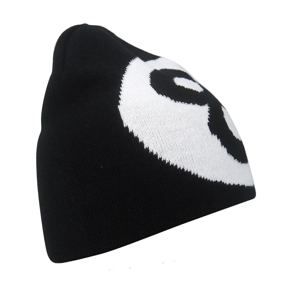 Y2K Letter Knit Beanie, Warm Ski Hat