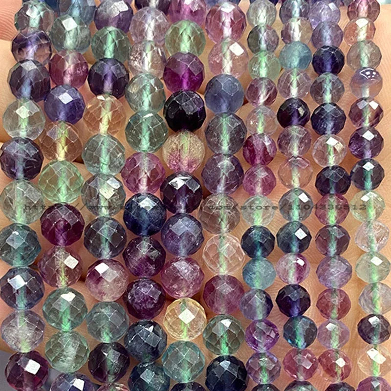 Natural Gem Stone Faceted Round Red Garnet Loose Spacer Beads for Jewelry Making Diy Earrings Bracelets Charms Accessories