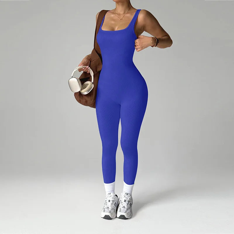Women's Seamless Fitness Jumpsuit — Hip-Lift Workout Bodysuit