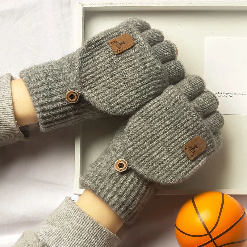 Knit Fingerless Touchscreen Gloves, Unisex