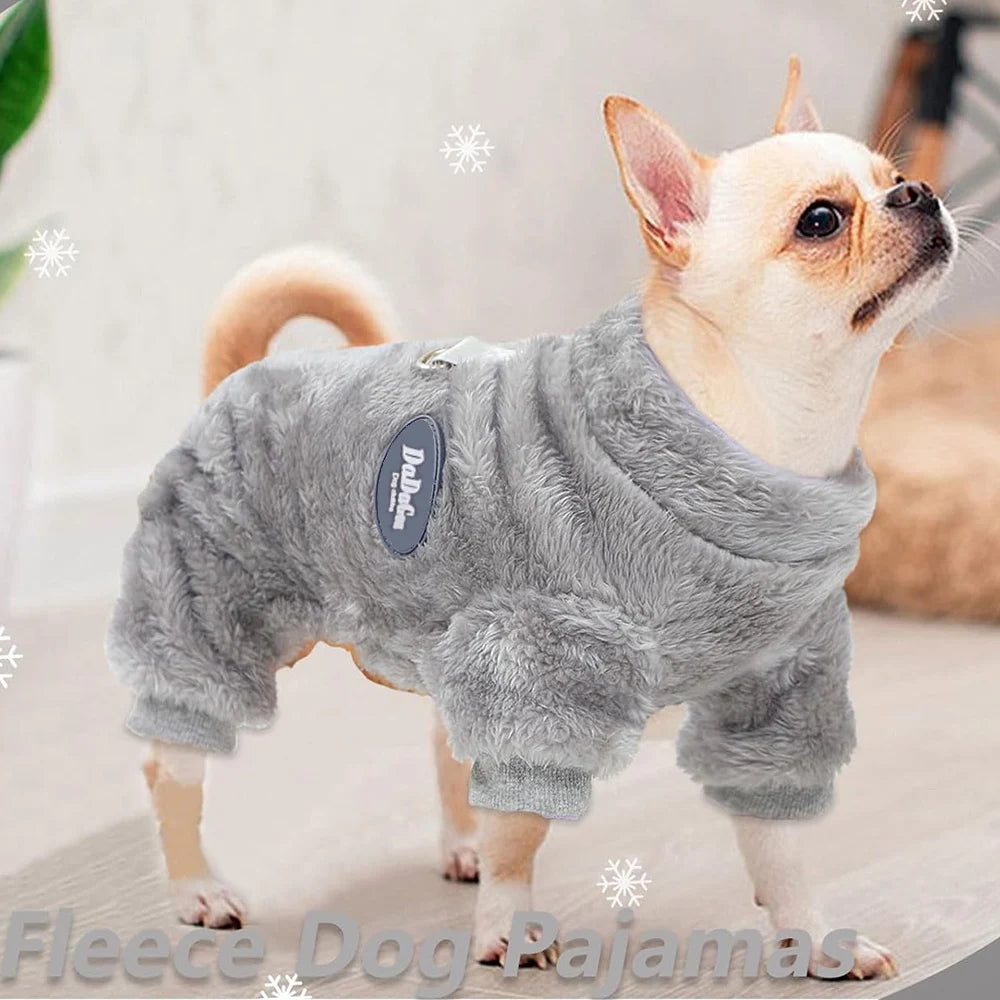 Fleece Dog Pajamas - Warm Winter Outfit for Small Dogs - photo 3