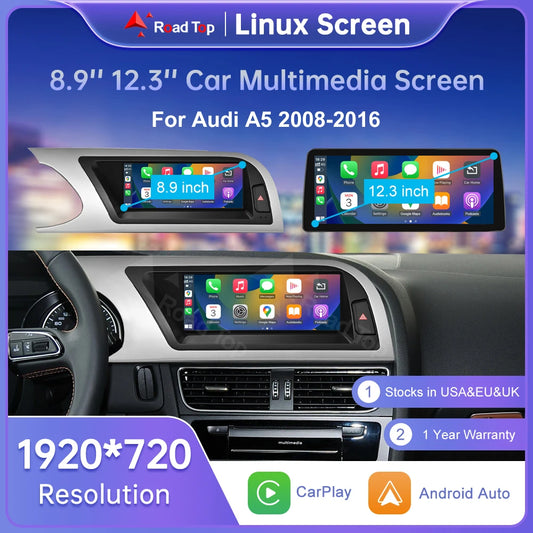 Car Stereo with Apple CarPlay & Android Auto, Compatible with Audi A5