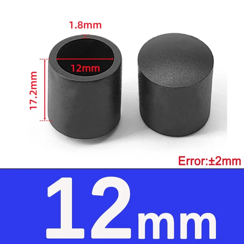 1-20Pcs Round Black PVC Soft Rubber Pipe Sleeve Tube Cap Table Chair Foot Pad Protective Cover 6 8 10 12 14 16 20 22 25 28-100mm
