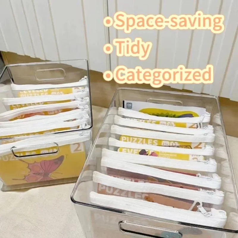 1-24pcs Storage Bag Mesh Zipper Toy Building Block Puzzle Sub-package Children Particle Zipper Transparent Finishing Storage Bag
