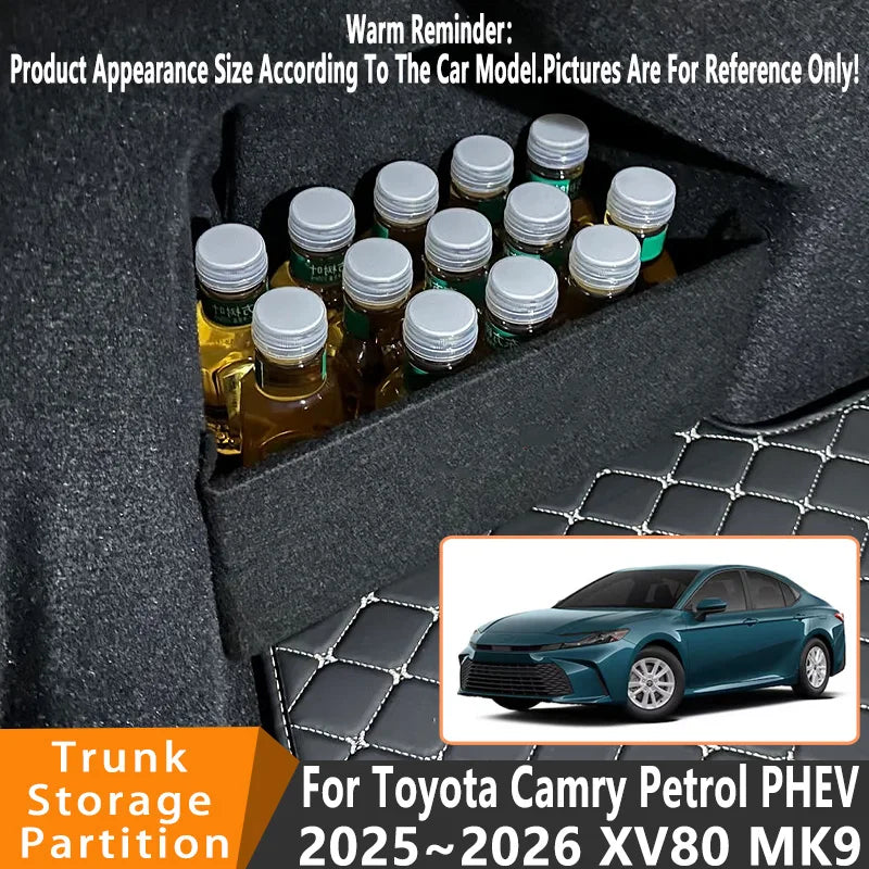 Auto Accessories For Toyota Camry 2025~2026 XV80 Car Organizer Thickening Trunk Side Partition Trunk Interior Storage Box Parts