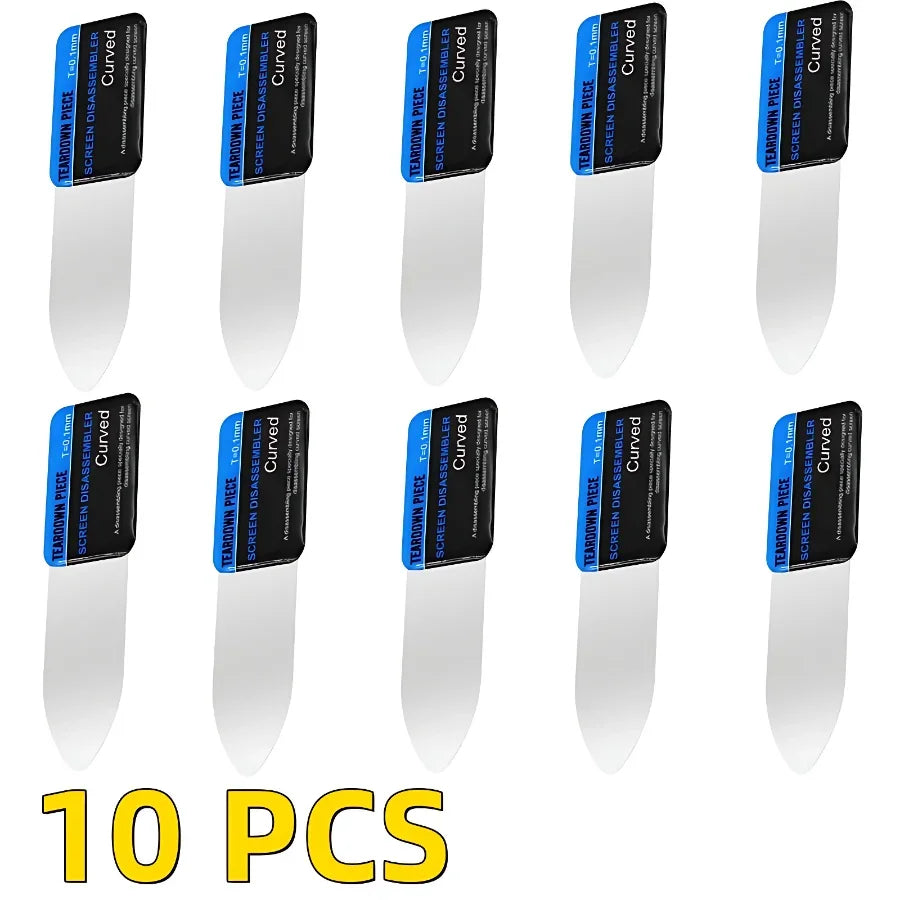 1-20Pcs Mobile Phone Curved LCD Screen Spudger Opening Pry Card Tools Ultra Thin Flexible Mobile Phone Disassemble Steel Metal