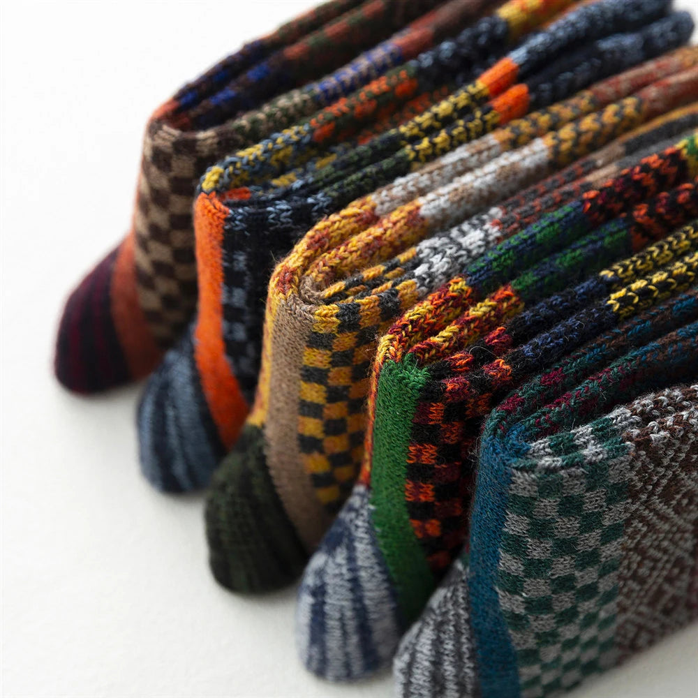 Men's Wool Blend Winter Socks, 5 Pairs