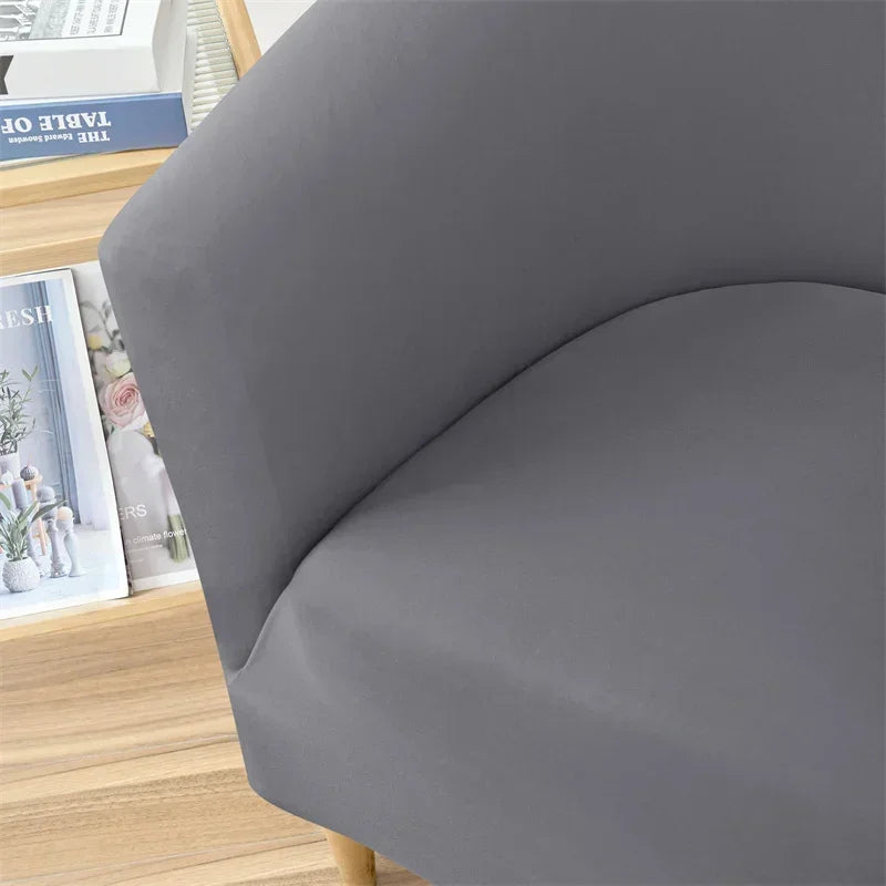 1PC Stretch Club Chair Cover Water Repellent Solid Color Arc Sofa Covers Single Removable Seat Slipcover Hotel Bar Counter Decor