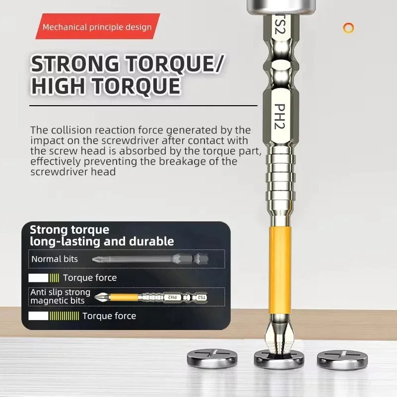 Non-slip PH2 Magnetic Batch Head Cross Screwdriver Hardness Drill Bit Screw Driver Hand Tools 25/50/65/70/90/150mm