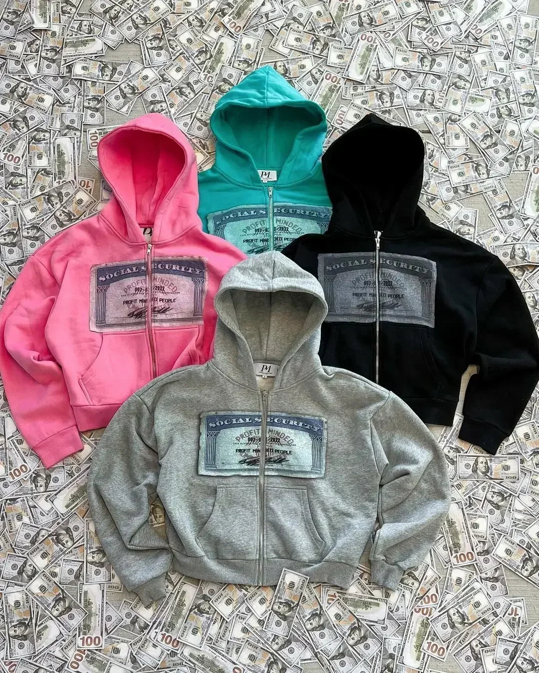 Y2K Printed Zip-Up Hoodie, Unisex Streetwear