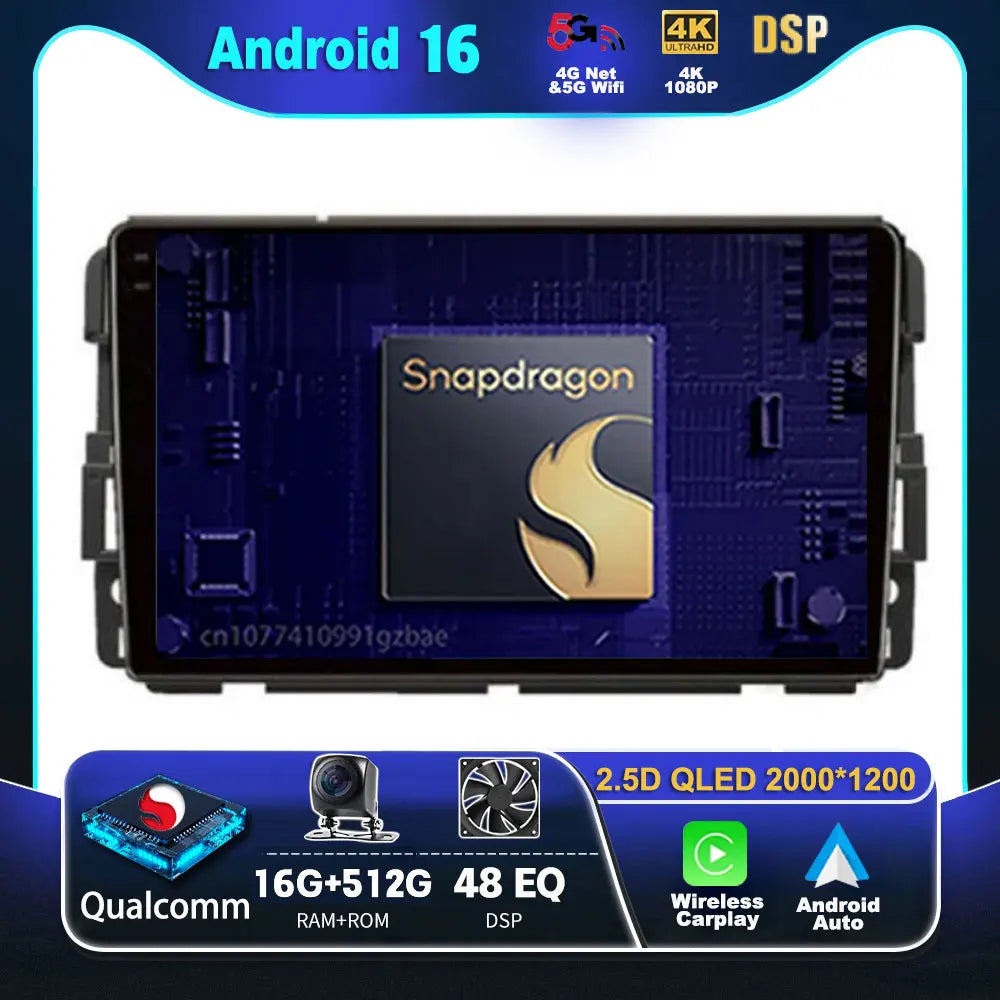 Android 16 Carplay Car Radio for Chevrolet Silverado Impala GMC Yukon Acadia Sierra Multimedia Video Player Navigation Stereo BT