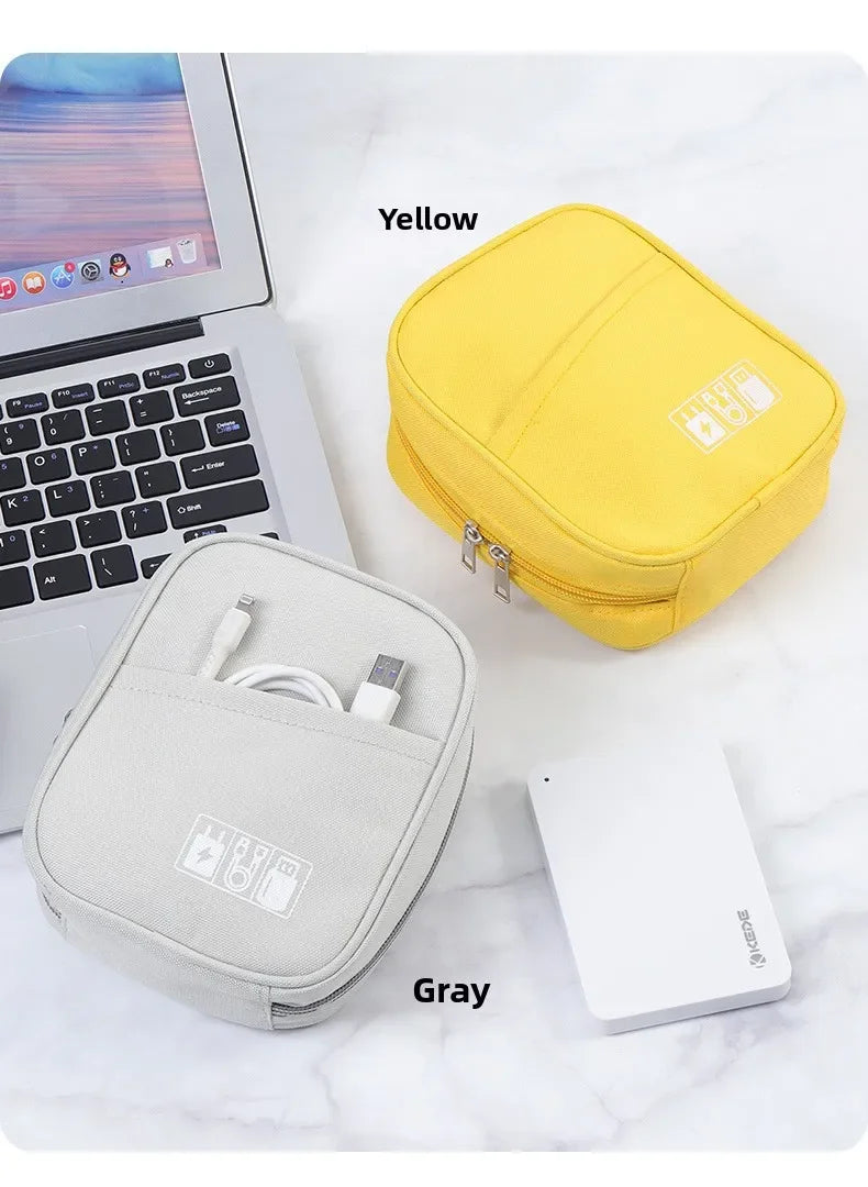 New Portable Data Cable Organizer Bag Water-proof USB Power Bank Earphone Storage Case Travel Digital Accessories Pouch
