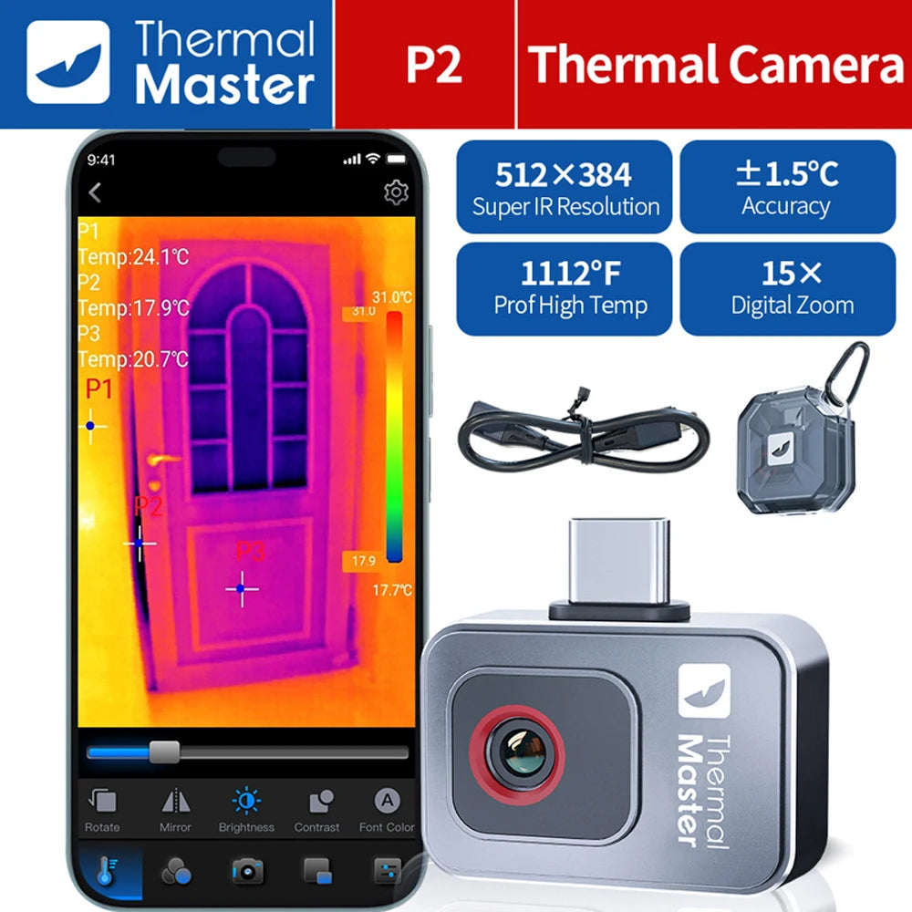P2 Pro Thermal Imaging Camera — 256×192 Infrared Sensor for Phones