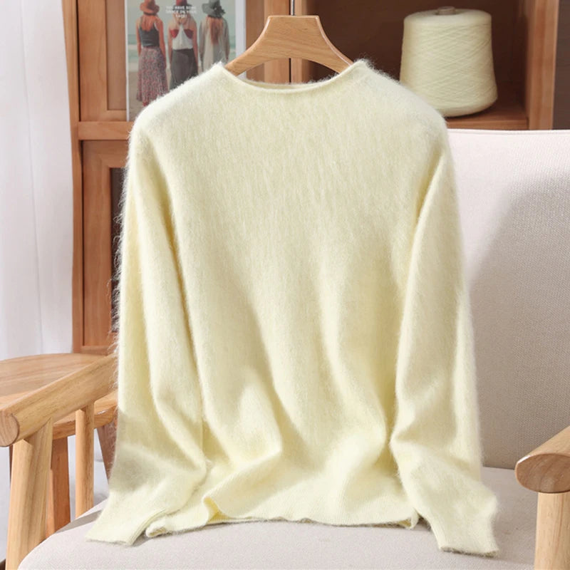 Women's Soft Knit Crew Neck Sweater, Basic Pullover