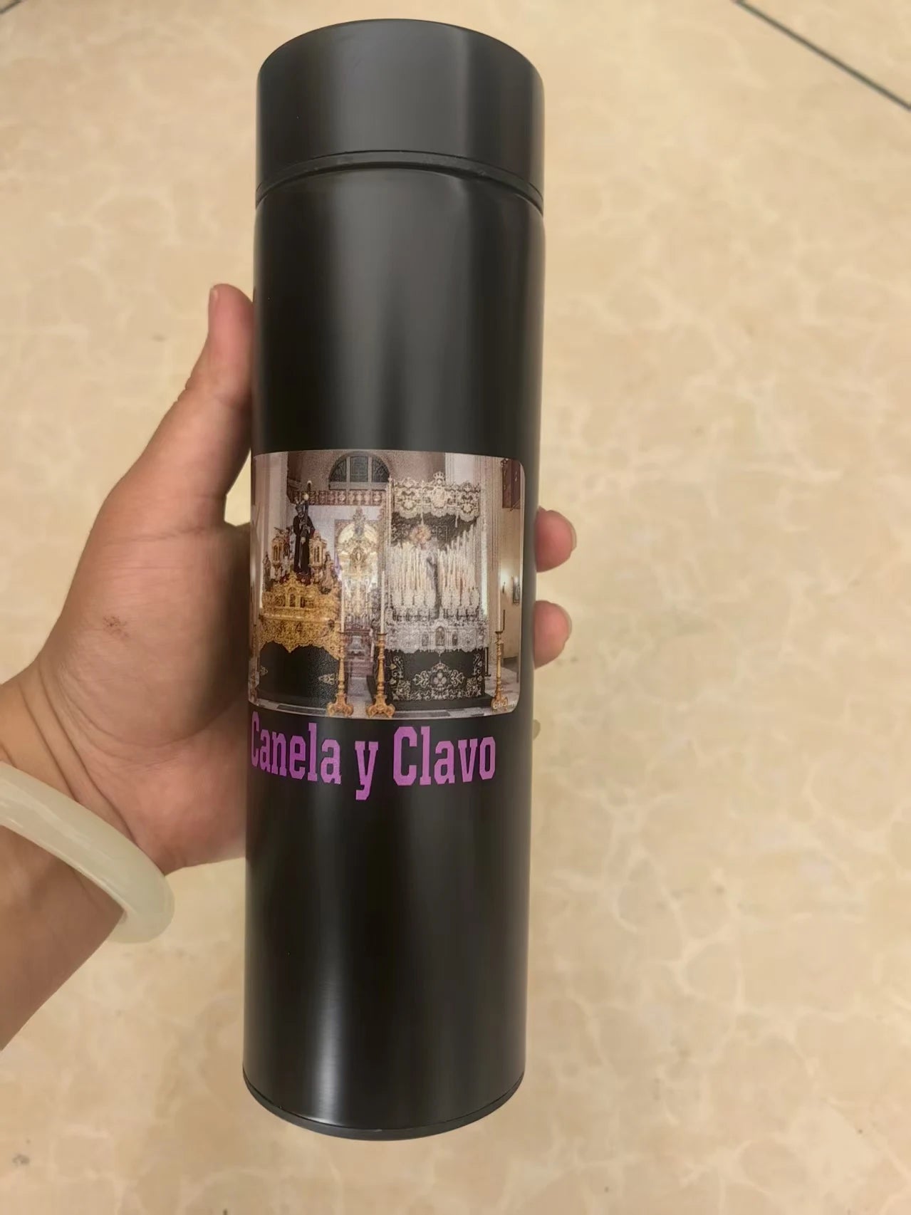 LOGO Name Thermal Bottle with Digital Thermometer 500ml Led Bilayer Flask Vacuum Insulated Bottle Portable Thermos Bottle
