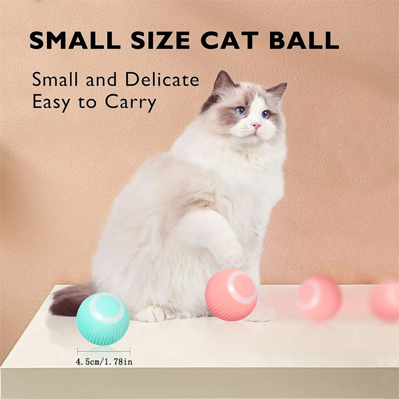 Smart Electric Rolling Cat Toy Ball – USB Rechargeable Automatic Interactive Teaser | Moving Bouncing Ball for Cats