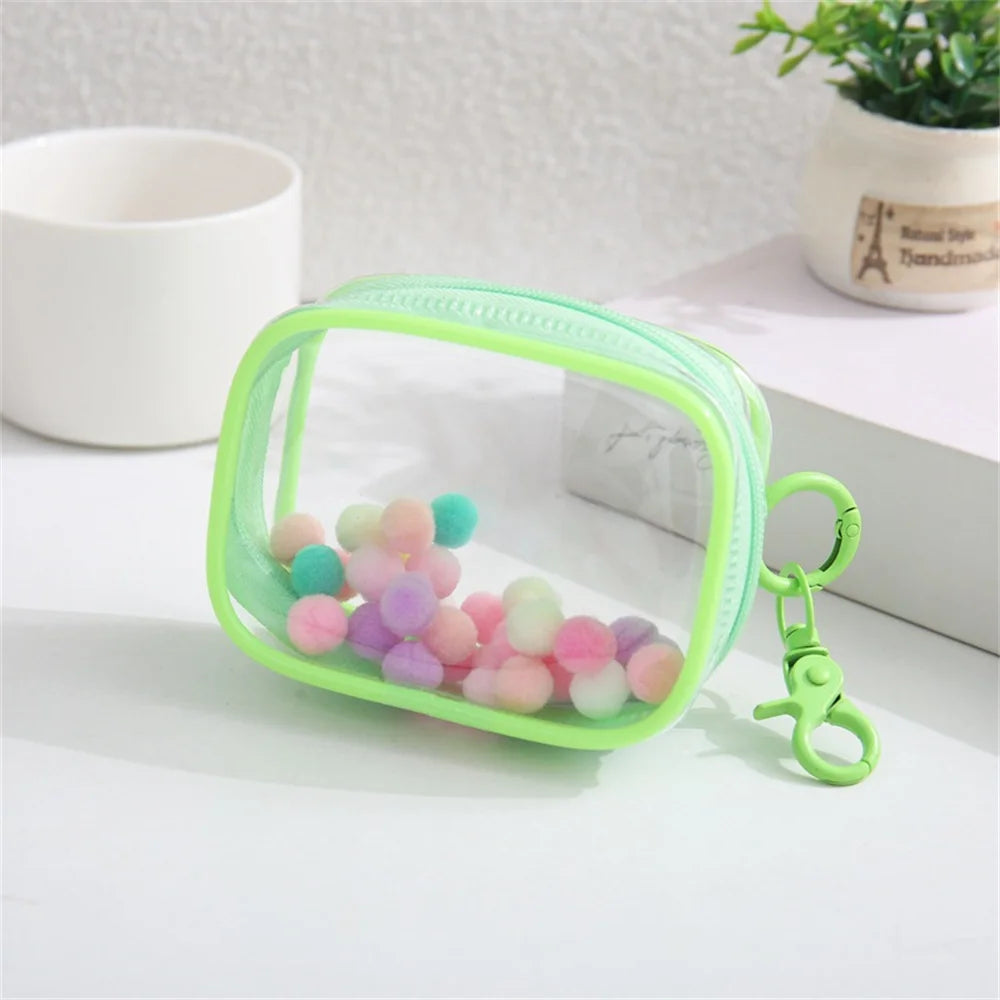 Storage Bag Small Square/Round Clear Lightweight Multipurpose Compact Case Dustproof Charger Protector Pouch Zipper Gift Bags