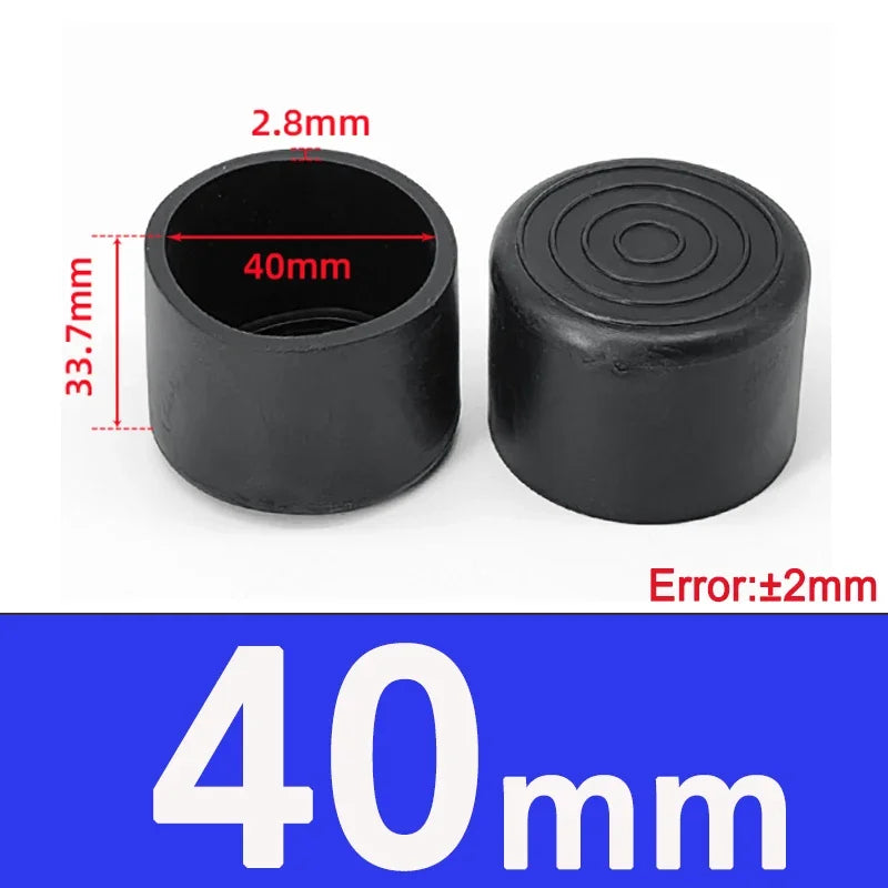 1-20Pcs Round Black PVC Soft Rubber Pipe Sleeve Tube Cap Table Chair Foot Pad Protective Cover 6 8 10 12 14 16 20 22 25 28-100mm