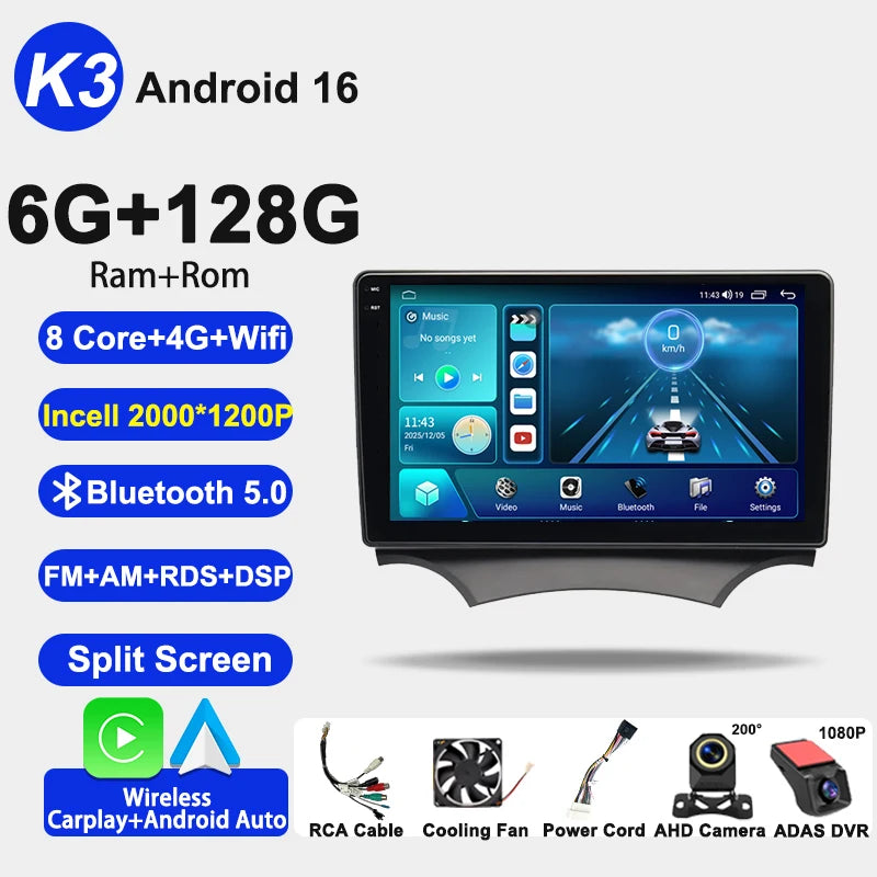9" Car Stereo with Apple CarPlay & Android Auto, Compatible with Ford Ka (2008-2014)