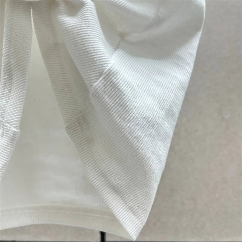 Women t-shirts New twisted flower knotted sleeveless top for summer 2026 Elastic slim pure cotton women's vest corset crop top